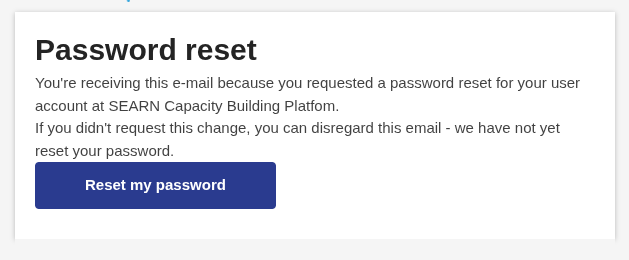 Password reset email with a Reset my password button