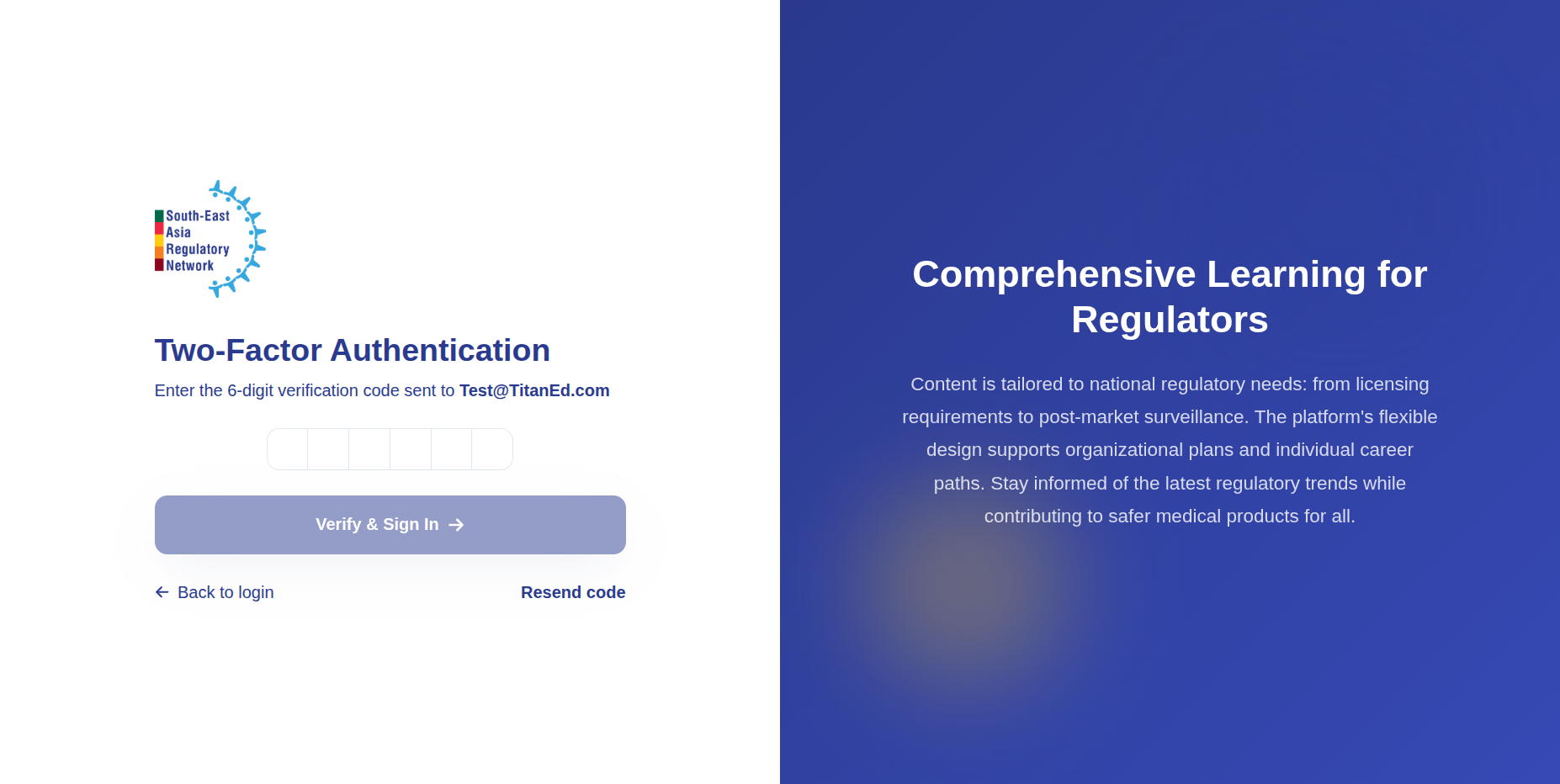 OTP verification screen